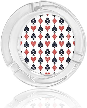 Poker Palying Kartları Sigara Küllük Cam Sigara Puro kül Tablası Özel Içen Tutucu Yuvarlak Kılıf